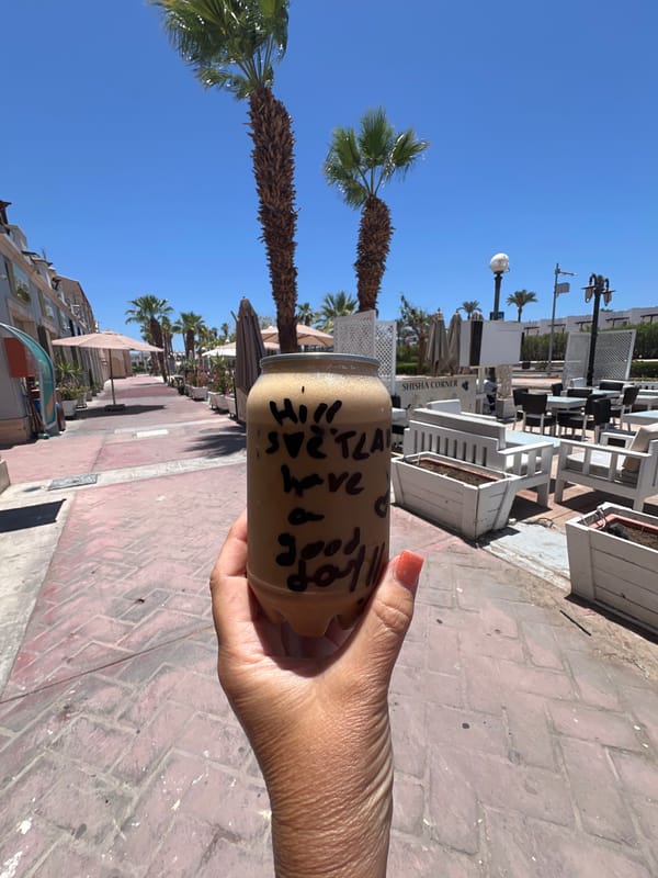 Café hopping along a sunny Sharm El Sheikh promenade