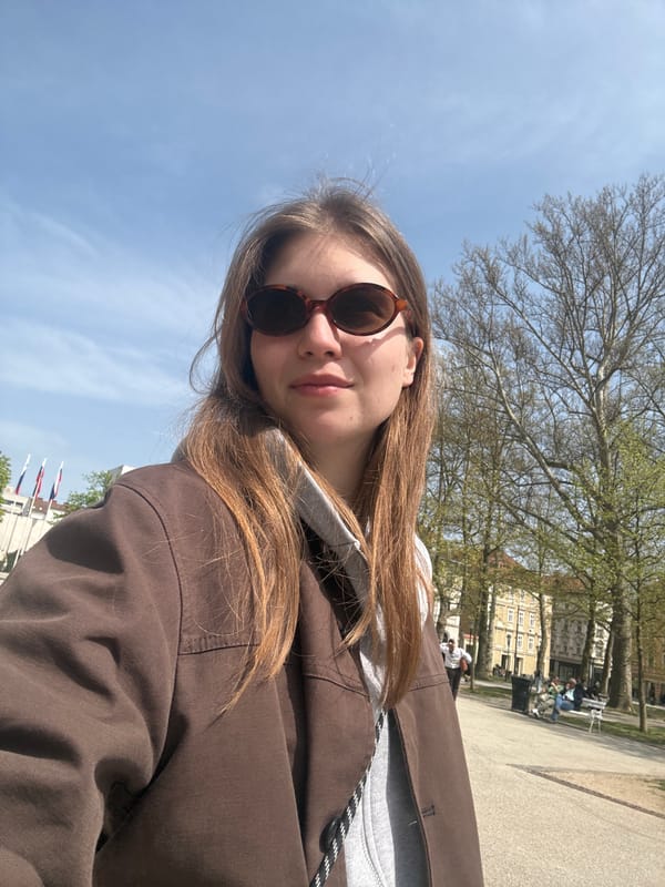 Morning café gathering captured in Ljubljana, Slovenia