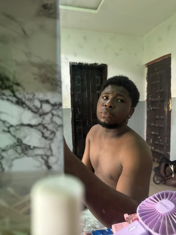 Man takes bathroom selfies in Gbongan, Nigeria