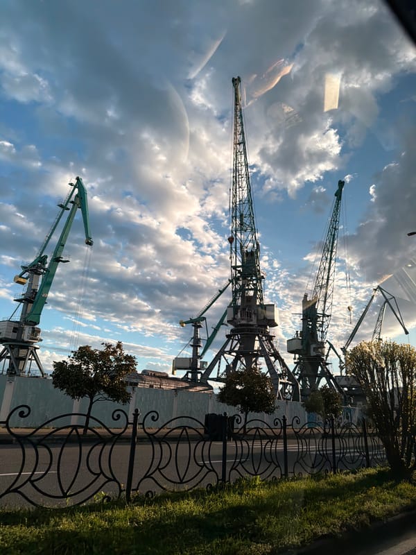 Industrial cranes spotted at Batumi port, Georgia