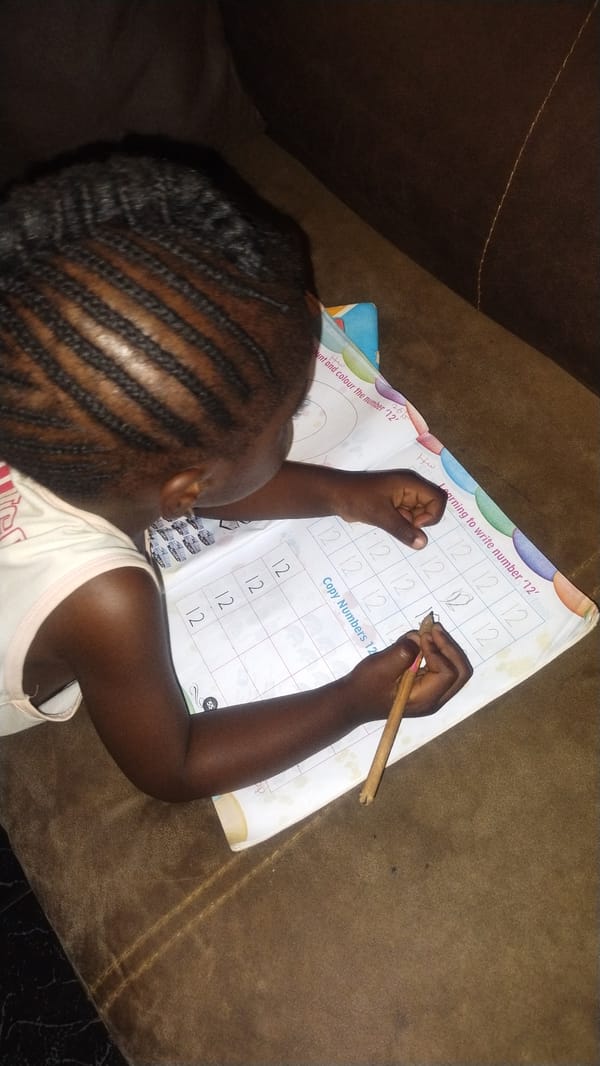 Morning learning and cooking routines captured in Jos household