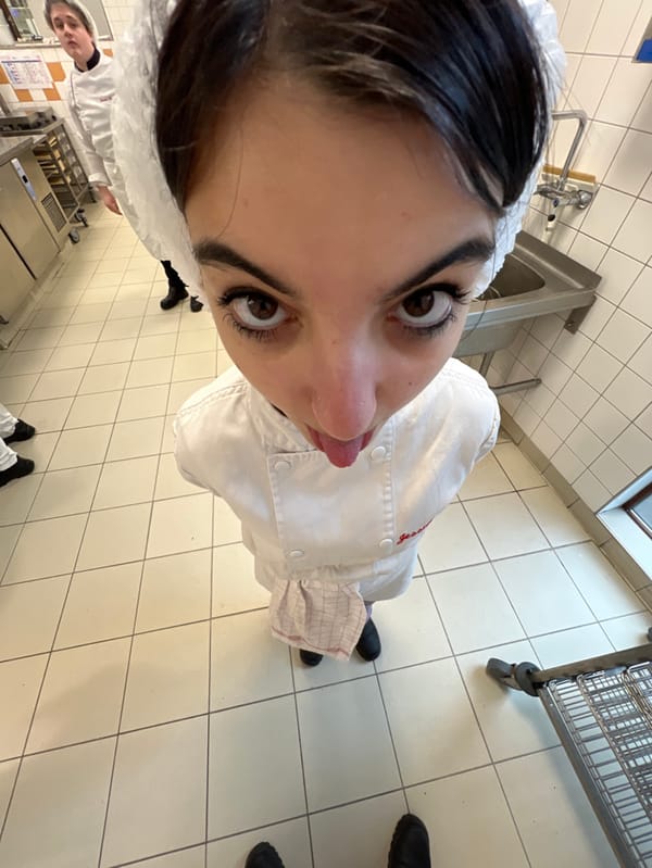 Kitchen staff document playful moments during work day