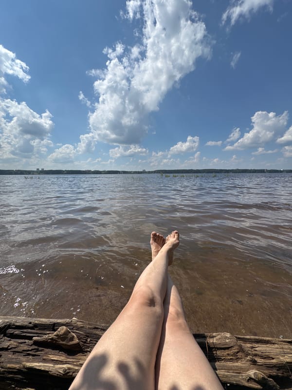 Laid-back summer morning by the water in Chaikovsky
