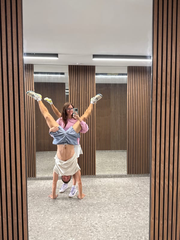 Two people spotted with mirrors, one upside down in Larnaca