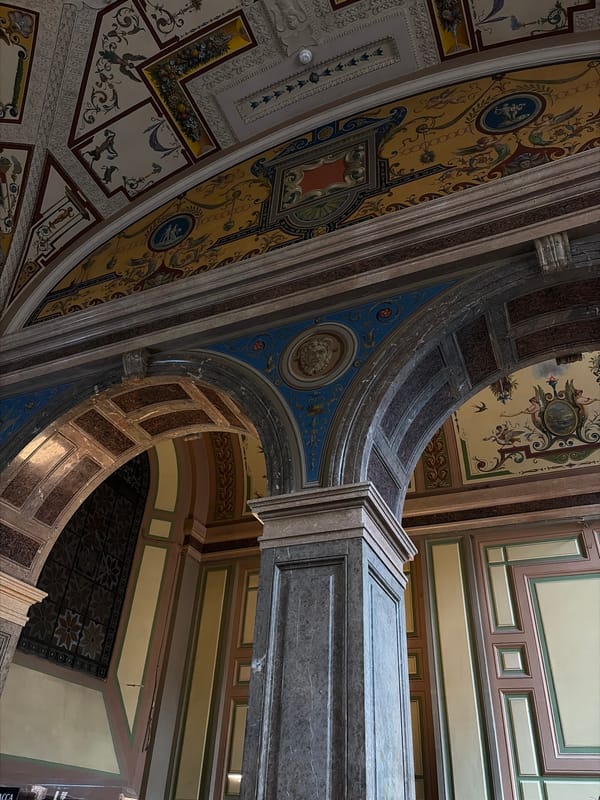 Up-close with the frescoed ceilings of a Saint Petersburg palace