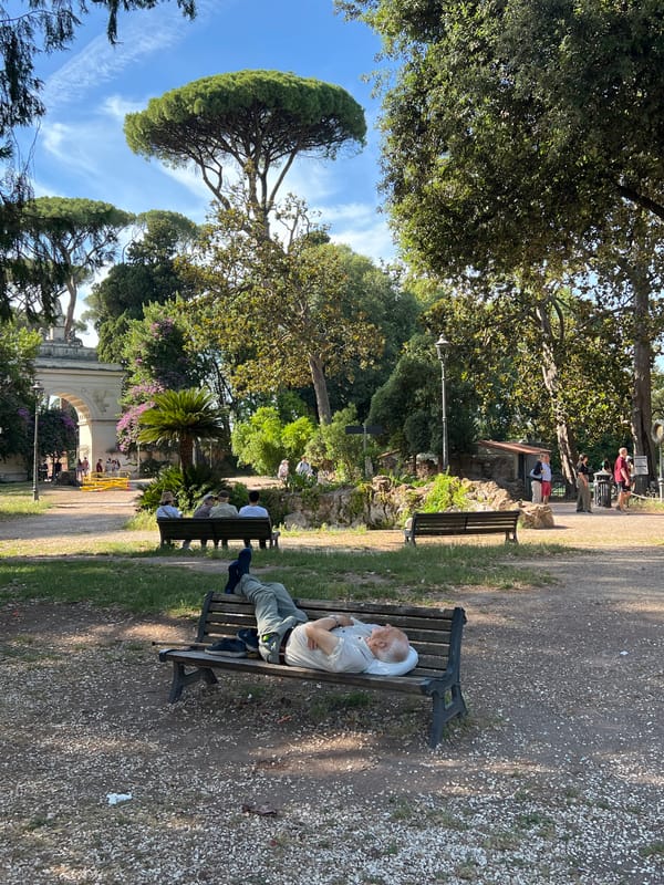 Afternoon tranquility captured at Rome's Villa Borghese gardens