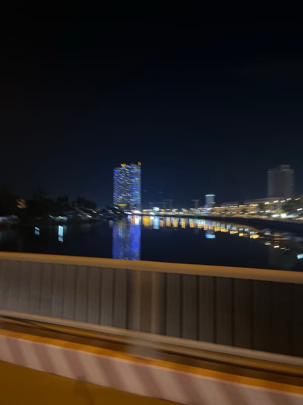 Nighttime waterfront views captured across Nha Trang, Vietnam