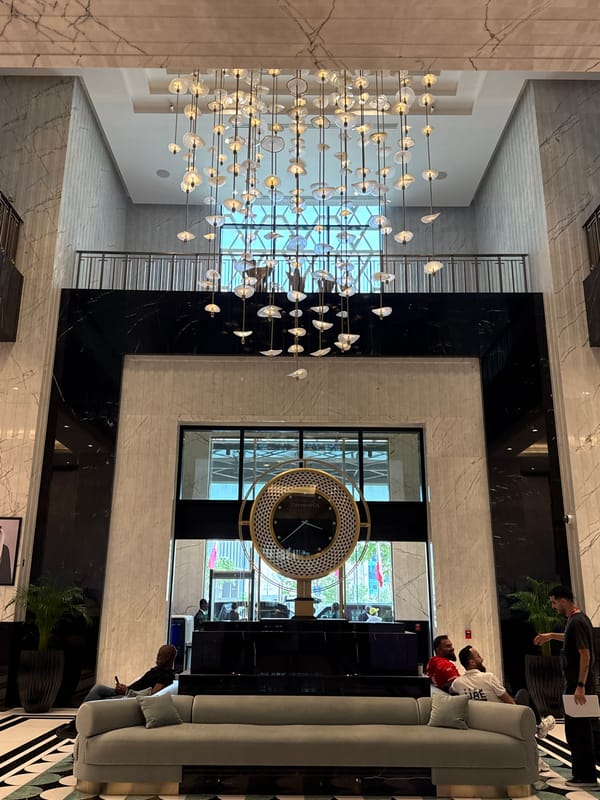 Tourist documents luxury hotel visit in Doha Qatar