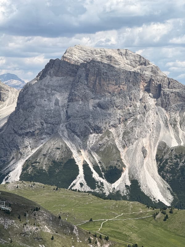 Alpine meadows and Dolomite peaks in full summer bloom