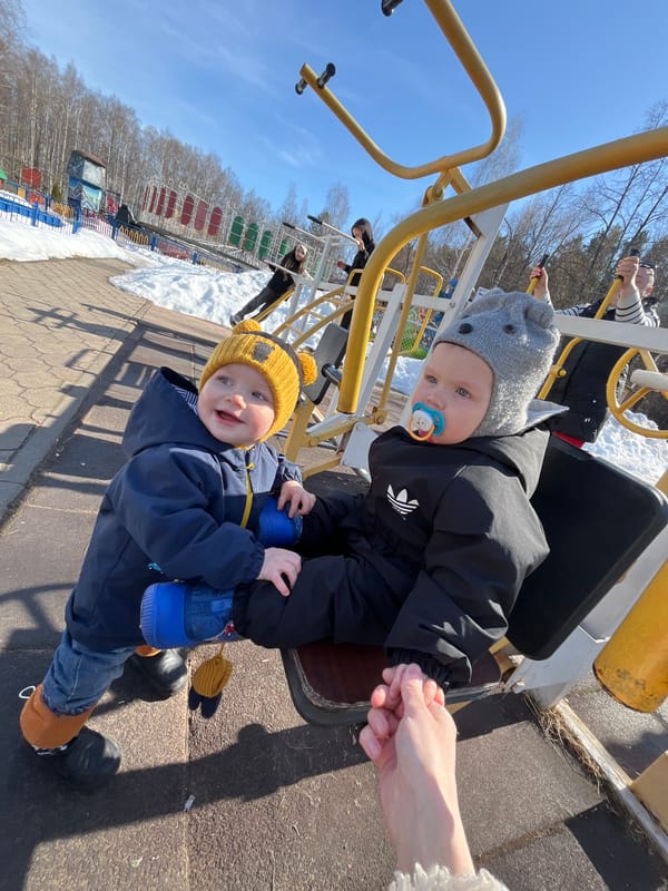 Families enjoy spring day at Chaikovsky amusement park
