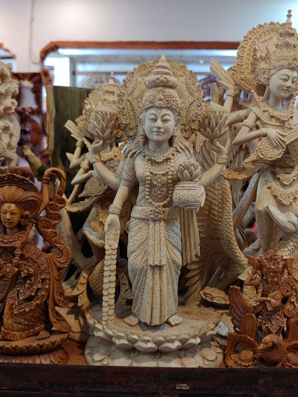 Wooden sculpture collection documented at Kediri, Indonesia workshop