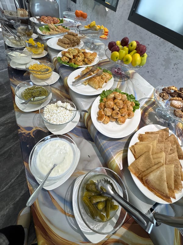 Interior spaces of Tashkent restaurant venue documented early morning