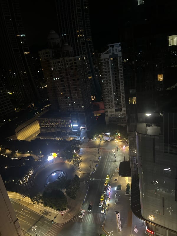 Yuzhong District glows at night from above