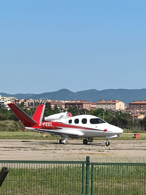 Cirrus Vision Jet spotted parked at Sabadell airfield