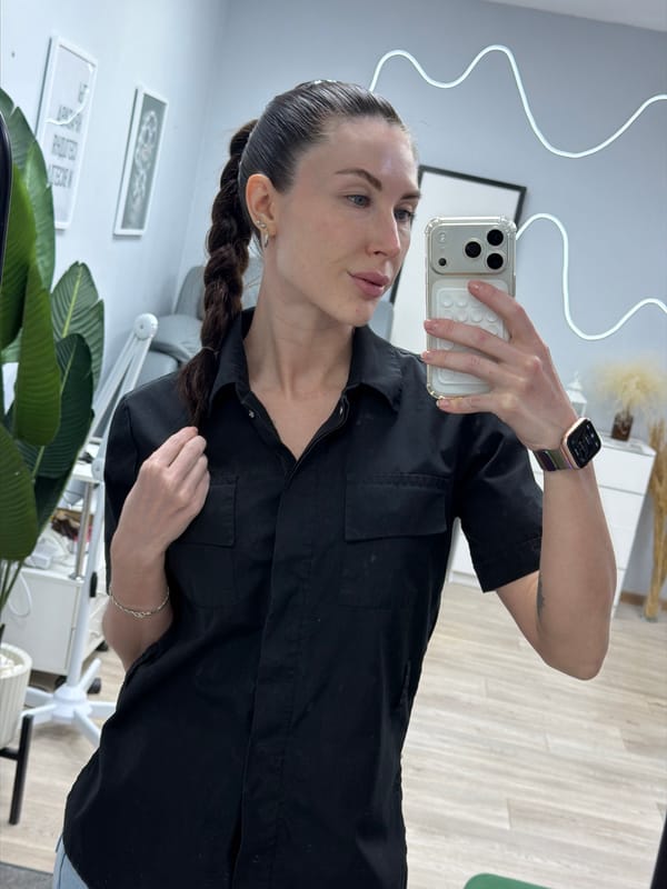 Woman takes selfie in Perm, Russia early morning