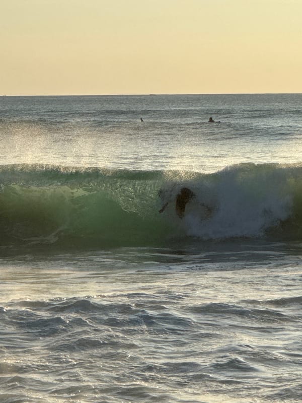 Morning beach activity captured at Kuta Selatan, Indonesia