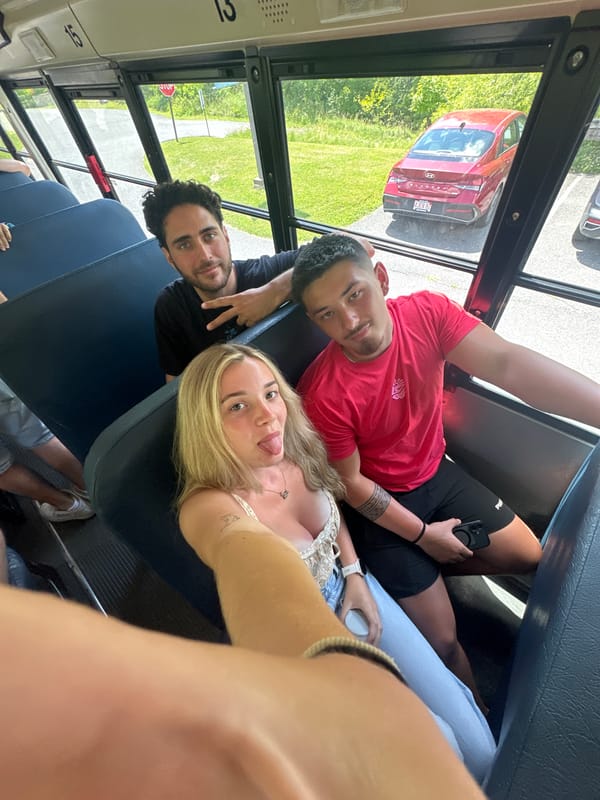 School bus trip with games in Washington Township