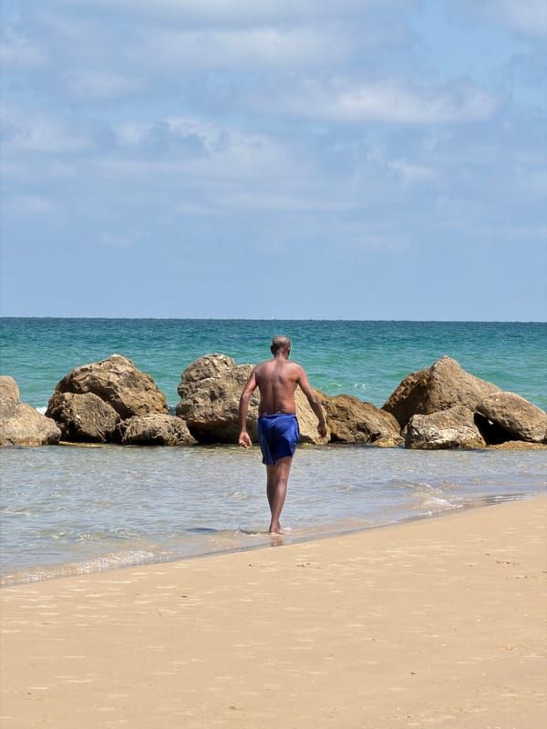 Morning beach visit captured at Bat Yam, Israel