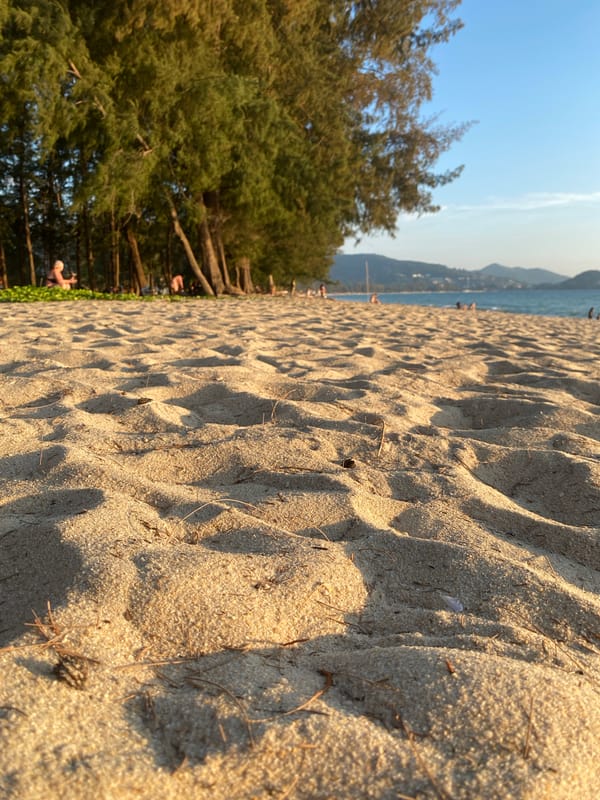 Beach scenes documented in Choeng Thale, Thailand