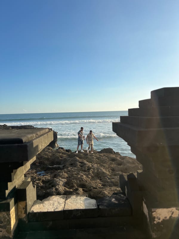 Morning beach life documented in North Kuta, Indonesia