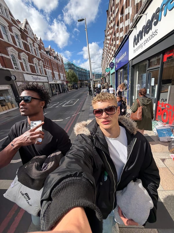 Two friends enjoy afternoon shopping and dining in London