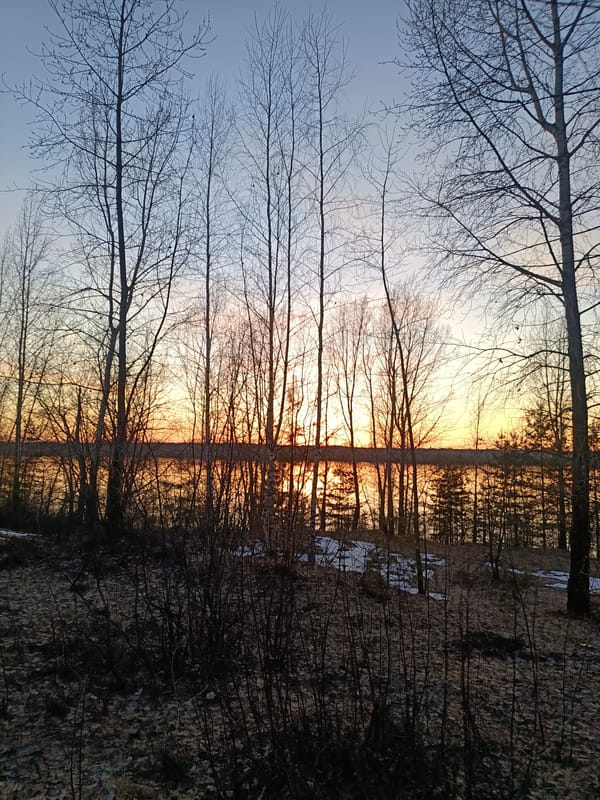 Sunset documented over Kama River in Chaikovsky, Russia
