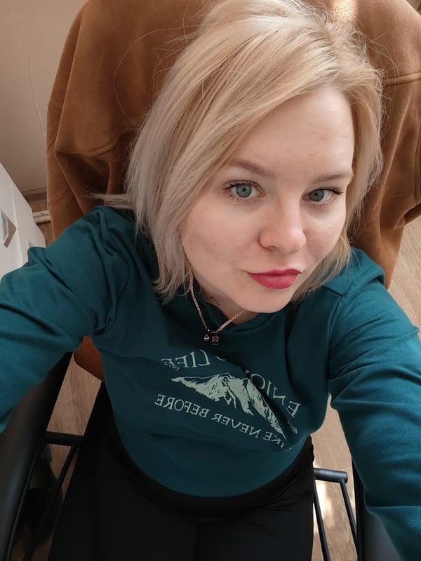 Woman takes indoor selfies in Izhevsk, Russia