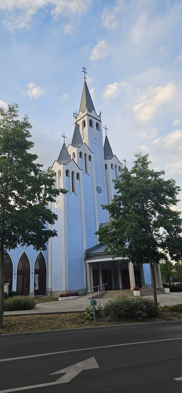 Afternoon stroll through Hévíz town center, Hungary