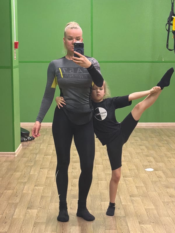 Woman exercising at Saint Petersburg fitness studio