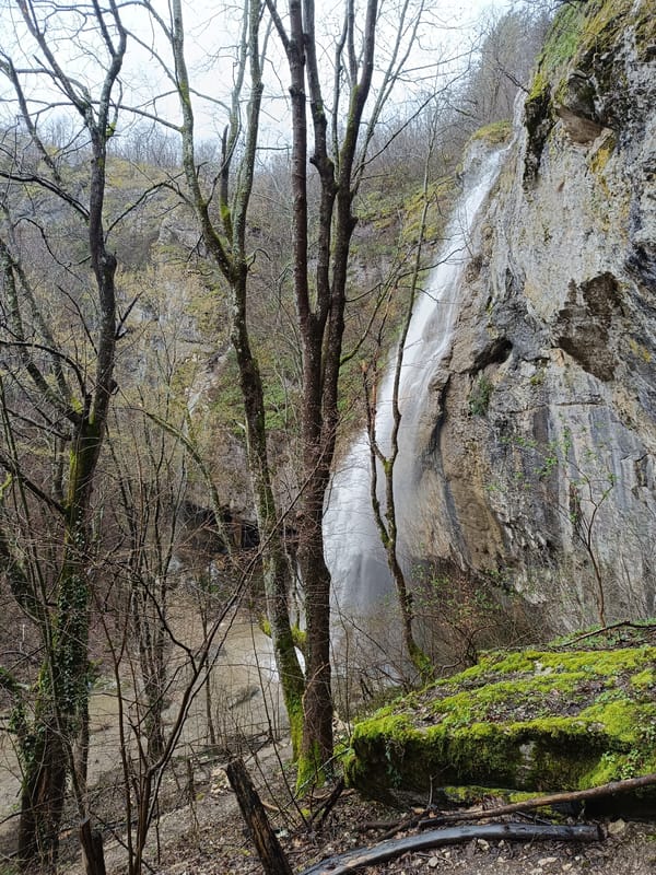 Waterfall documented in mountainous terrain near Veselinovo, Bulgaria