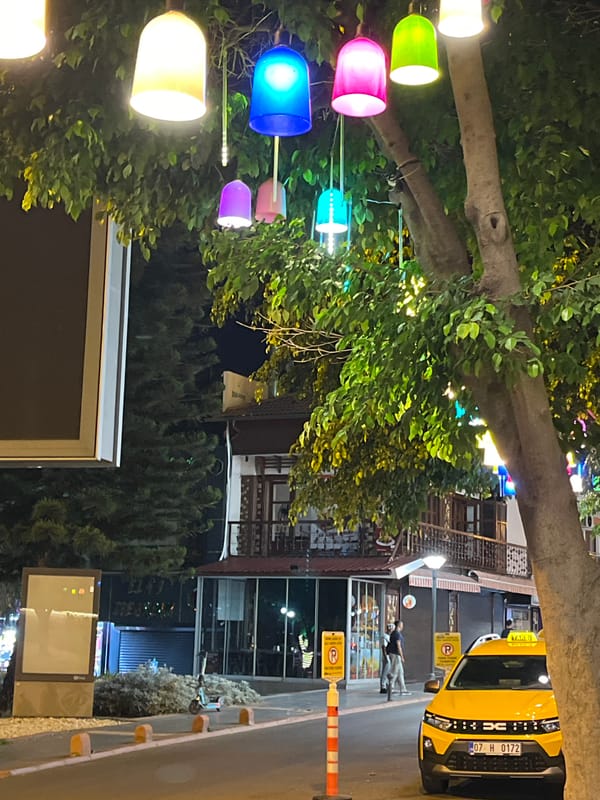 Nighttime waterfront scenes documented in Alanya, Turkey