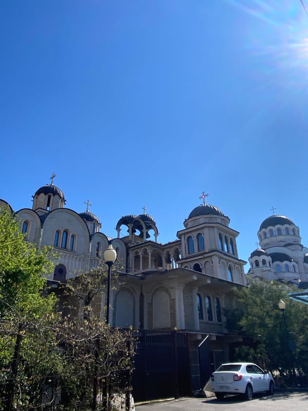 Morning documentation of Orthodox church and street scenes in Sirius