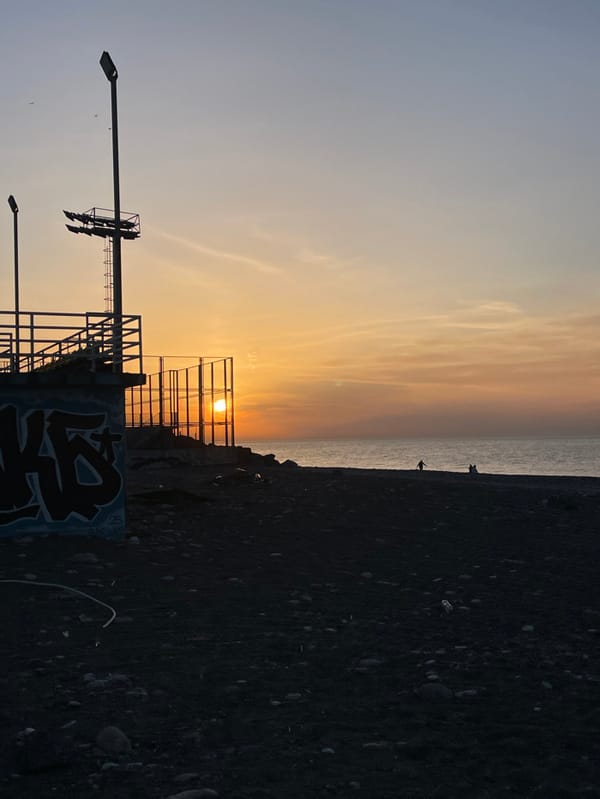 Sunset documented along Batumi's Black Sea coast by witnesses