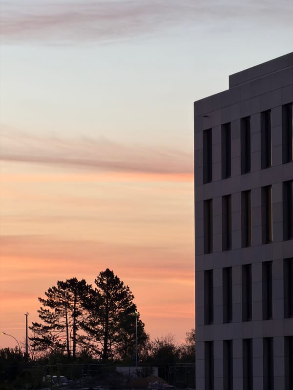 Twilight architecture photographed in Leudelange, Luxembourg