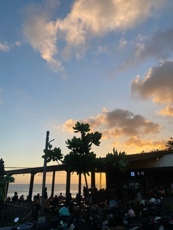Sunset hour on the North Kuta beachfront, Bali