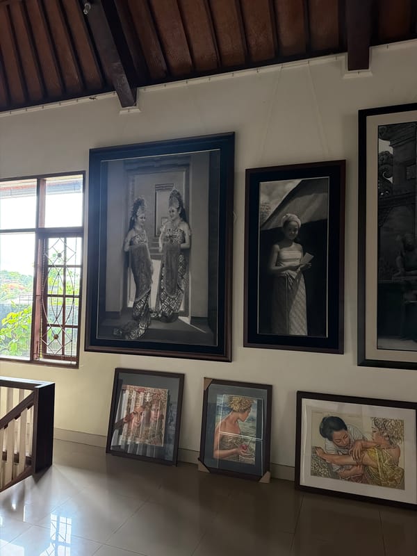 Art gallery viewing documented in Ubud District, Indonesia
