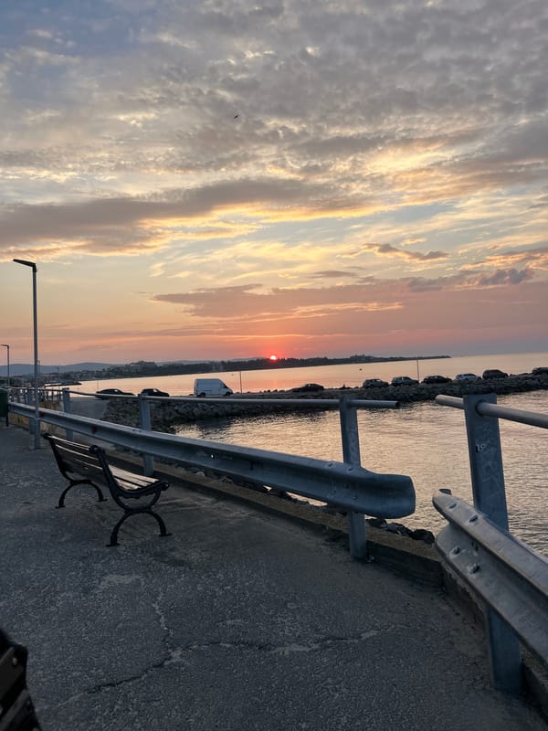 Sunset snack break on the Black Sea promenade, Ravda