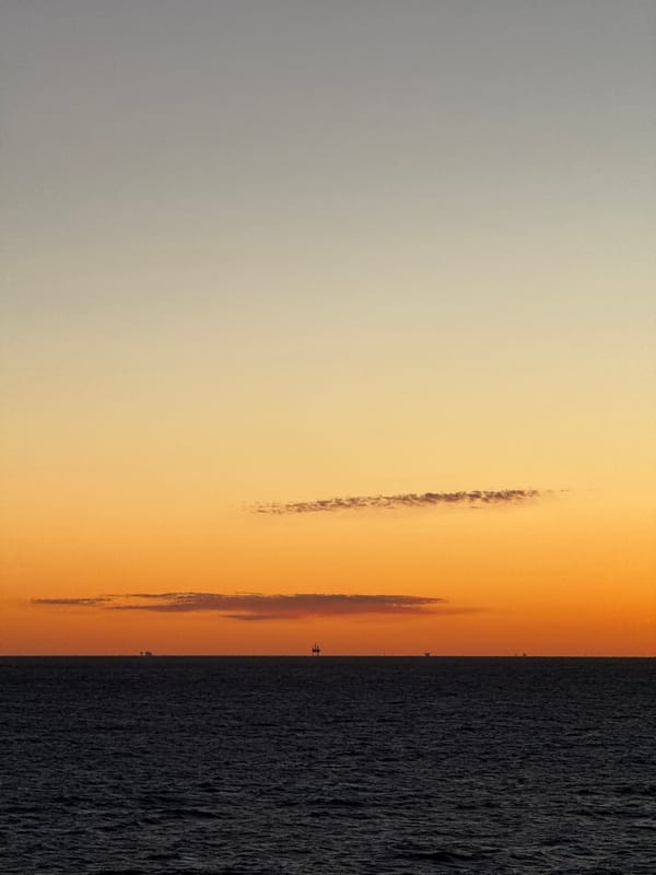 Sunset documented over Gulf waters April 7, 2026