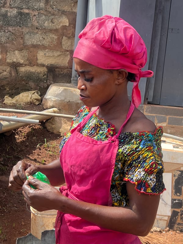 Morning routines and food prep around a spot in Nkpor, Nigeria