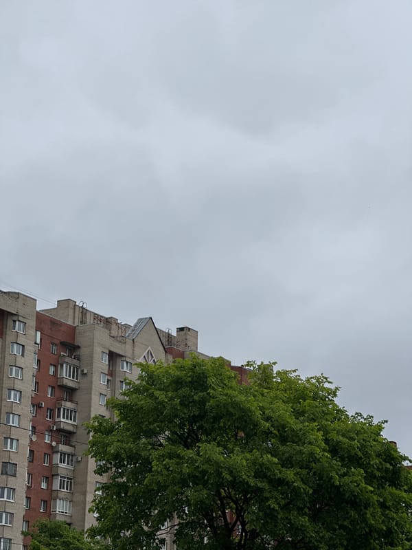 Soviet-era apartment blocks and green space in Saint Petersburg