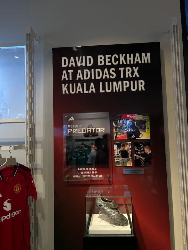 Beckham commemoration display spotted at Kuala Lumpur Adidas store