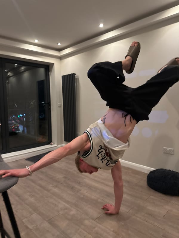 Indoor fitness activity captured in London apartment
