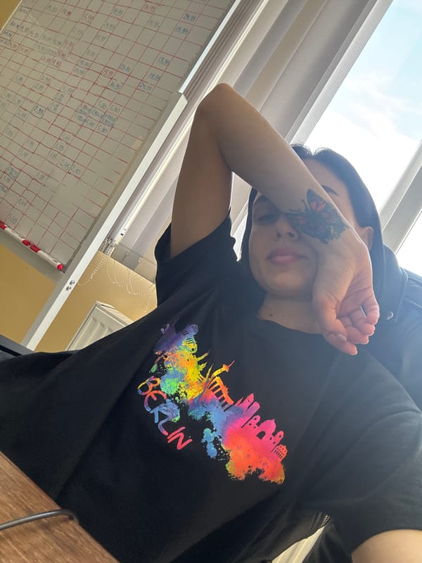 Woman poses for photo session on Tbilisi balconies