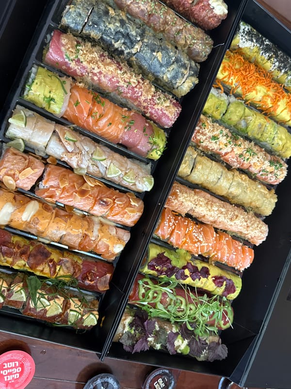 Sushi and wine at a laid-back Hof HaCarmel gathering