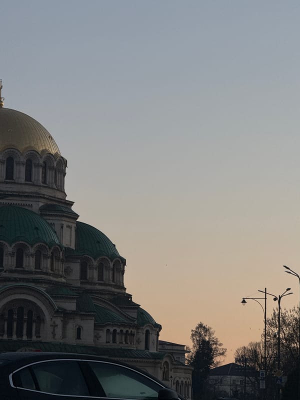 Alexander Nevsky Cathedral photographed from street level in Sofia
