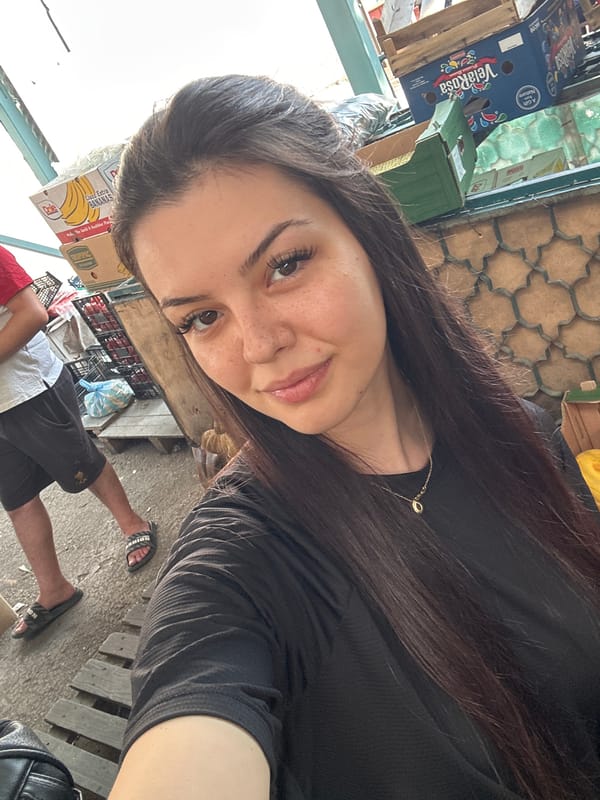 Selfies and smiles at a Sliven outdoor market