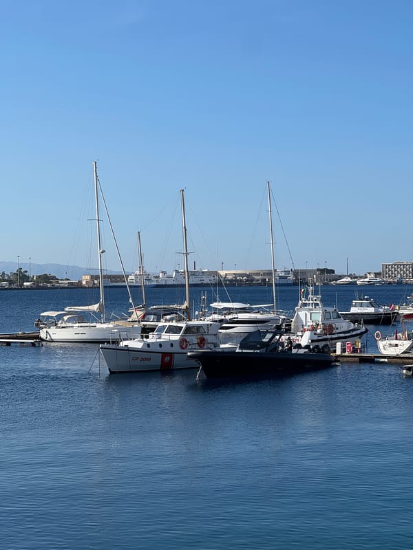 Clear morning scenes captured around Messina port and marina