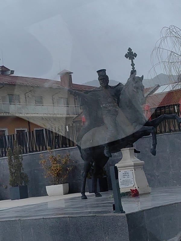 Tourist documents drive through small Bulgarian town Mirkovo