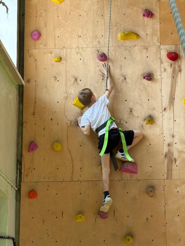 Morning climbing session at indoor gym in Izhevsk