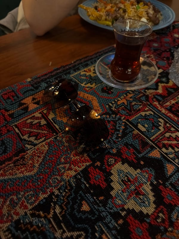 Traditional Middle Eastern dining experience documented in Warsaw restaurant